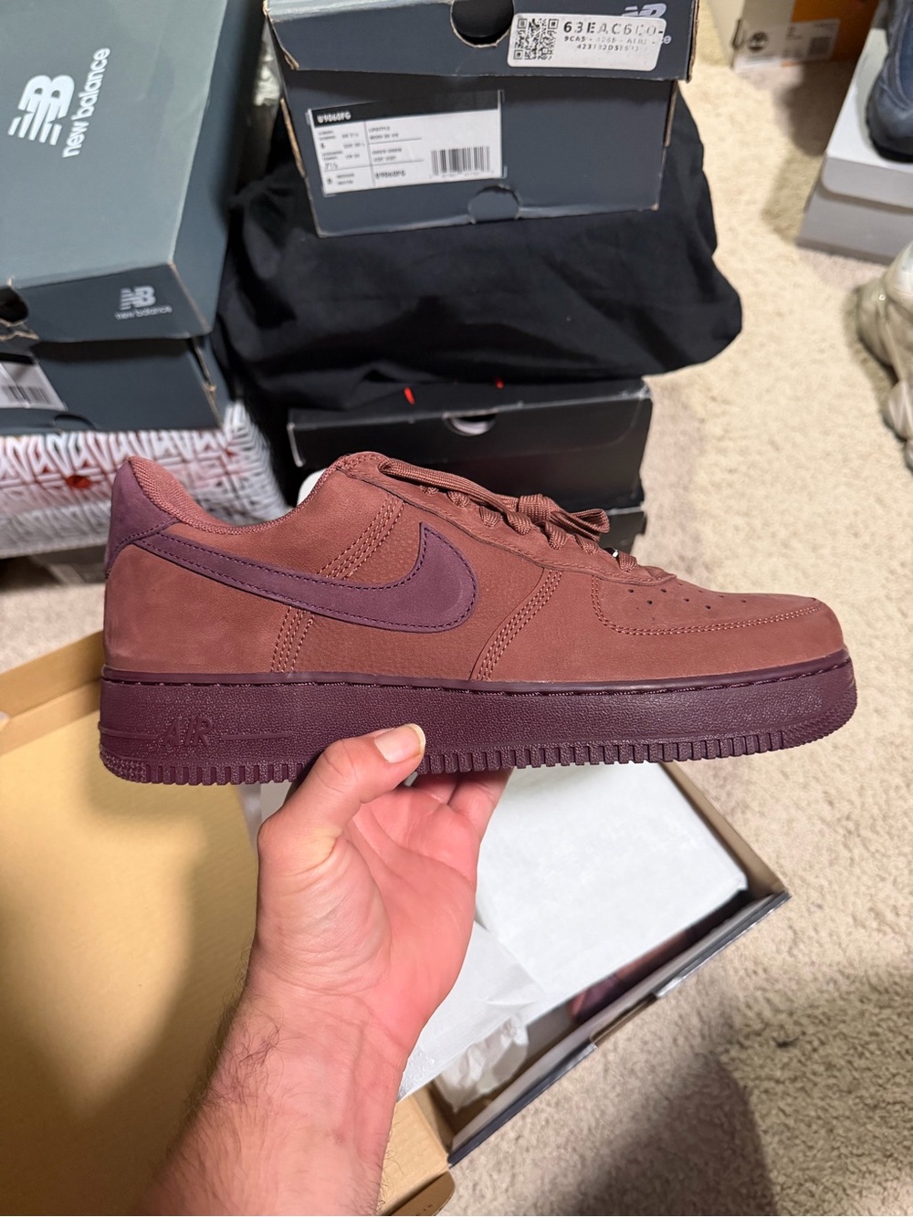 Nike Air Force 1 Low Burgundy/Maroon Nubuck